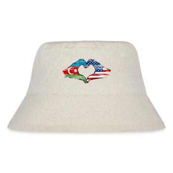 Azerbaijan USA Heart Shape with Hands Used - Stanley/Stella Recycled Bucket Hat - natural - Front