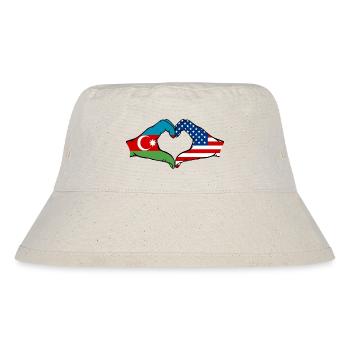 Azerbaijan USA Heart Shape with Hands - Stanley/Stella Recycled Bucket Hat - natural - Front