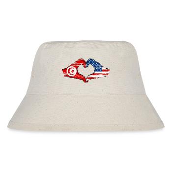 Tunisia USA heart shape with hands used - Stanley/Stella Recycled Bucket Hat - natural - Front