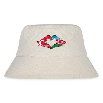 Türkei Aserbaidschan Herzform mit Hände - Stanley/Stella recycelter Bucket Hat - Naturweiß - Vorne