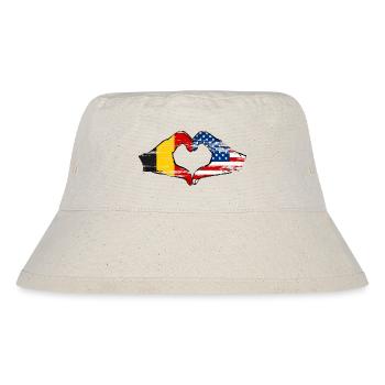Belgium USA heart shape with hands used - Stanley/Stella Recycled Bucket Hat - natural - Front