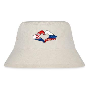 Croatia Russia heart shape with hands used - Stanley/Stella Recycled Bucket Hat - natural - Front