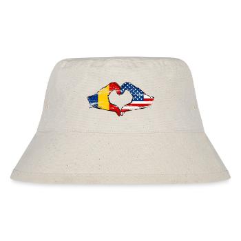 Romania USA heart shape with hands used - Stanley/Stella Recycled Bucket Hat - natural - Front