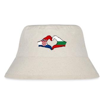 Croatia Bulgaria heart shape with hands - Stanley/Stella Recycled Bucket Hat - natural - Front