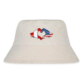 Peru USA heart shape with hands used - Stanley/Stella Recycled Bucket Hat - natural - Front