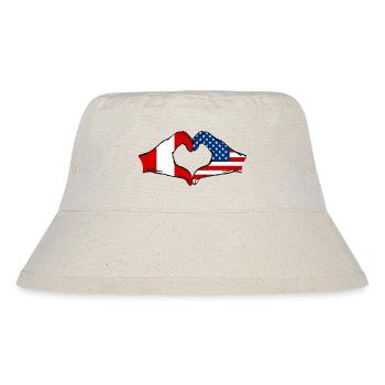 Forme de coeur Pérou USA avec les mains - Bob recyclé Stanley/Stella - blanc naturel - Devant