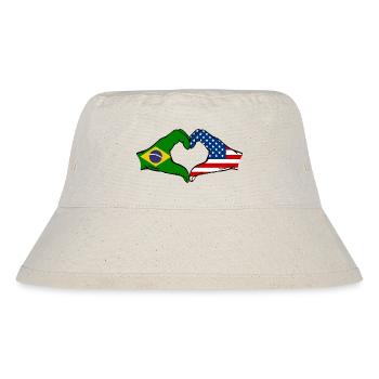 Forme de coeur du Brésil USA avec les mains - Bob recyclé Stanley/Stella - blanc naturel - Devant