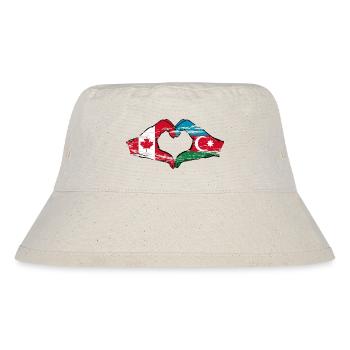 Kanada Aserbaidschan Herzform mit Hände used - Stanley/Stella recycelter Bucket Hat - Naturweiß - Vorne