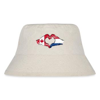 Canada Holland heart shape with hands used - Stanley/Stella Recycled Bucket Hat - natural - Front