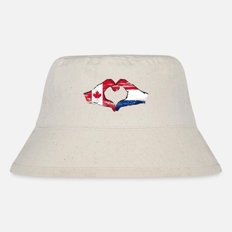 Canada Holland heart shape with hands used - Stanley/Stella Recycled Bucket Hat - natural