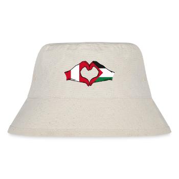 Pérou Palestine coeur en forme avec les mains - Bob recyclé Stanley/Stella - blanc naturel - Devant