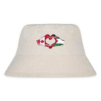 Canada Palestine coeur en forme avec les mains utilisées - Bob recyclé Stanley/Stella - blanc naturel - Devant