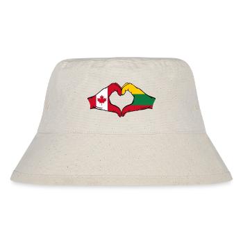 Canada Lituanie Forme de coeur avec les mains - Bob recyclé Stanley/Stella - blanc naturel - Devant