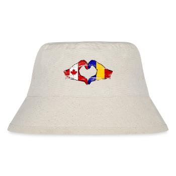 Canada Roumanie forme de coeur avec des mains utilisées - Bob recyclé Stanley/Stella - blanc naturel - Devant