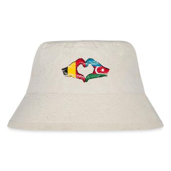 Belgien Aserbaidschan Herzform mit Hände used - Stanley/Stella recycelter Bucket Hat - Naturweiß - Vorne
