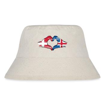 Danemark Islande forme de coeur avec des mains utilisées - Bob recyclé Stanley/Stella - blanc naturel - Devant