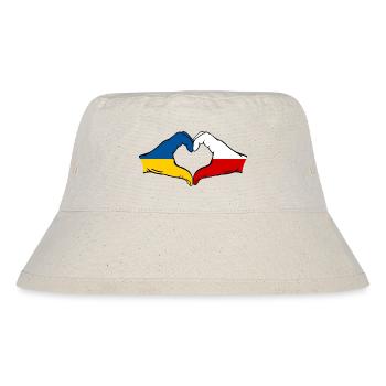 Ukraine Poland Heart Shape with Hands - Stanley/Stella Recycled Bucket Hat - natural - Front