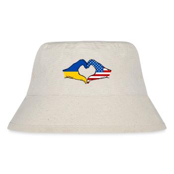 Ukraine USA Forme de coeur avec les mains - Bob recyclé Stanley/Stella - blanc naturel - Devant