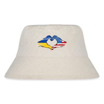 Ukraine USA Heart Shape with Hands Used - Stanley/Stella Recycled Bucket Hat - natural - Front