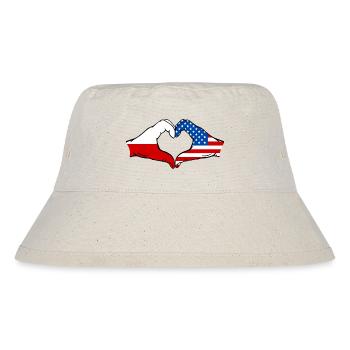Poland USA Heart Shape with Hands - Stanley/Stella Recycled Bucket Hat - natural - Front