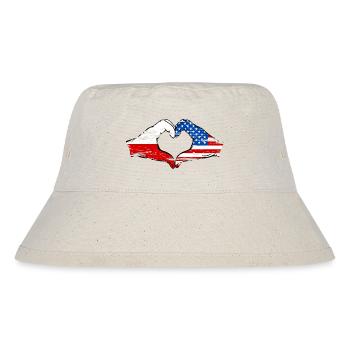 Poland USA Heart Shape with Hands Used - Stanley/Stella Recycled Bucket Hat - natural - Front