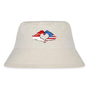 Indonesia USA Heart Shape with Hands Used - Stanley/Stella Recycled Bucket Hat - natural - Front