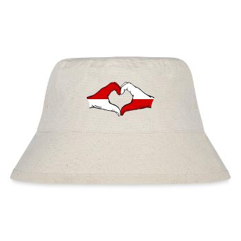 Indonesien Polen Herzform mit Hände - Stanley/Stella recycelter Bucket Hat - Naturweiß - Vorne