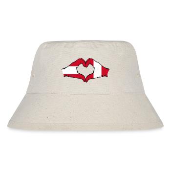 Austria Peru Flag Hands Heart Shape - Stanley/Stella Recycled Bucket Hat - natural - Front