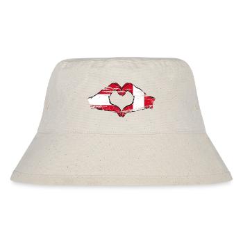 Austria Peru Flag Hands Heart Shape Used - Stanley/Stella Recycled Bucket Hat - natural - Front