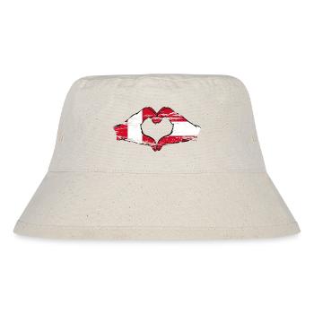 Peru Austria Flag Hands Heart Shape Used - Stanley/Stella Recycled Bucket Hat - natural - Front