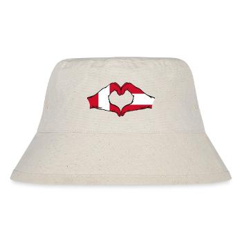 Peru Austria Flag Hands Heart Shape - Stanley/Stella Recycled Bucket Hat - natural - Front