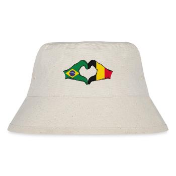 Brazil Belgium Flag Hands Heart Shape - Stanley/Stella Recycled Bucket Hat - natural - Front