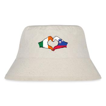 Irland Slowenien Flagge Hände Herzform - Stanley/Stella recycelter Bucket Hat - Naturweiß - Vorne