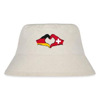 Allemagne Suisse Drapeau Aiguilles Forme de coeur - Bob recyclé Stanley/Stella - blanc naturel - Devant