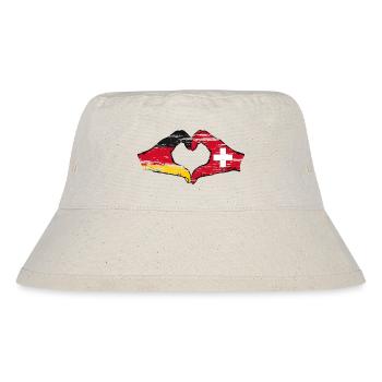 Germany Switzerland Flag Hands Heart Shape used - Stanley/Stella Recycled Bucket Hat - natural - Front