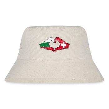 Bulgarie Suisse Drapeau Mains Coeur Forme Utilisé - Bob recyclé Stanley/Stella - blanc naturel - Devant