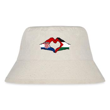 Croatie Palestine drapeau mains forme de coeur - Bob recyclé Stanley/Stella - blanc naturel - Devant