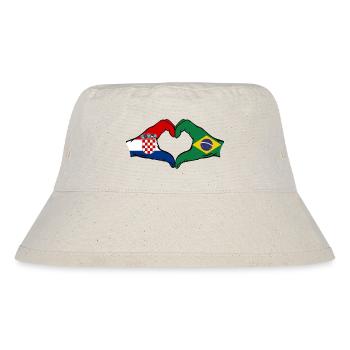 Croatie Brésil Drapeau Mains Coeur Forme - Bob recyclé Stanley/Stella - blanc naturel - Devant