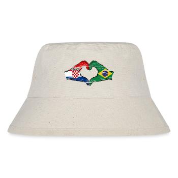 Croatie Brésil Drapeau Mains Coeur Forme Utilisé - Bob recyclé Stanley/Stella - blanc naturel - Devant