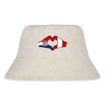 Croatia Peru Flag Hands Heart Shape - Stanley/Stella Recycled Bucket Hat - natural - Front