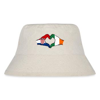 Croatia Ireland Flag Hands Heart Shape - Stanley/Stella Recycled Bucket Hat - natural - Front