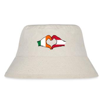 Irland Österreich Flagge Hände Herzform - Stanley/Stella recycelter Bucket Hat - Naturweiß - Vorne