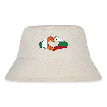 Irland Bulgarien Flagge Hände Herzform - Stanley/Stella recycelter Bucket Hat - Naturweiß - Vorne