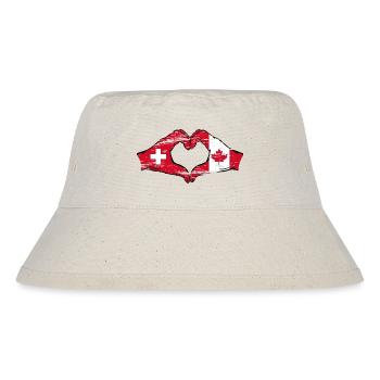 Suisse Canada Drapeau Mains Coeur Forme Utilisé - Bob recyclé Stanley/Stella - blanc naturel - Devant