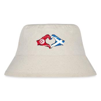 Tunisia Scotland Flag Hands Heart Shape Used - Stanley/Stella Recycled Bucket Hat - natural - Front