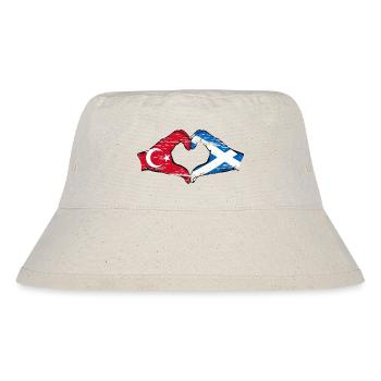 Turkey Scotland flag hands heart shape used - Stanley/Stella Recycled Bucket Hat - natural - Front