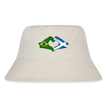 Brésil Ecosse drapeau mains forme de coeur - Bob recyclé Stanley/Stella - blanc naturel - Devant
