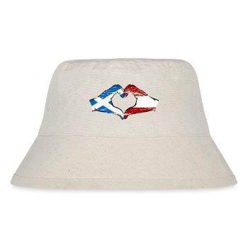 Scotland Austria Flag Hands Heart Shape Used - Stanley/Stella Recycled Bucket Hat - natural - Front