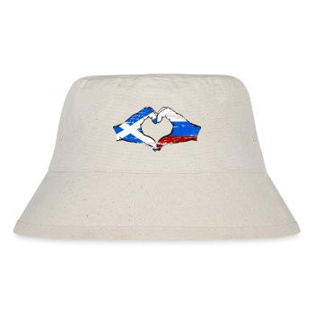 Ecosse Russie Drapeau Mains Coeur Forme D’occasion - Bob recyclé Stanley/Stella - blanc naturel - Devant