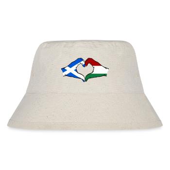 Scotland Hungary Flag Hands Heart Shape - Stanley/Stella Recycled Bucket Hat - natural - Front